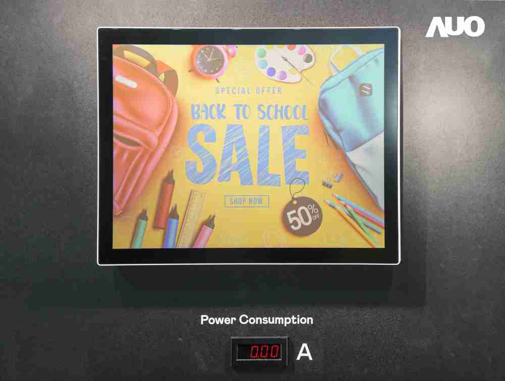 尊龙z6展示胆固醇液晶超低耗能户外全彩显示器，，，ChLC（胆固醇液晶）以双稳态技术使静态显示零功耗，，具省电、、高彩度、、环保的特性，，，，还整合软硬件系统解决方案，，，，可透过单一云端平台管理